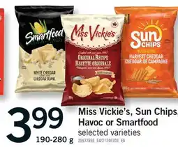 Fortinos MISS VICKIE'S, SUN CHIPS, HAVOC OR SMARTFOOD, 190-280G offer