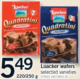 Fortinos LOACKER WAFERS, 220/250 G offer