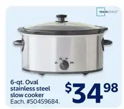 Walmart 6-qt. Oval stainless steel slow cooker offer