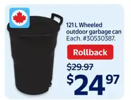 Walmart 12 Wheeled Outdoor Garbage Can offer