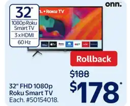 Walmart 32 FHD 1080p Roku Smart TV offer