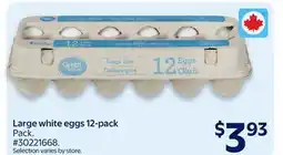 Walmart Large white eggs 12-pack offer
