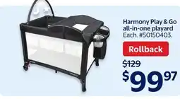 Walmart Harmony Play & Go all-in-one playard offer