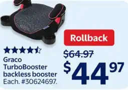 Walmart Graco TurboBooster Backless booster offer