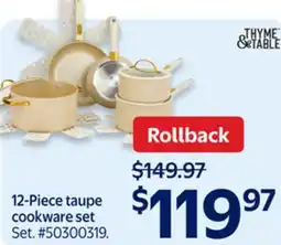 Walmart 12-Piece taupe cookware set offer