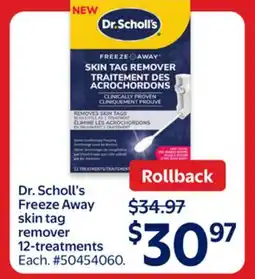 Walmart Dr. Scholl's Freeze Away skin tag remover 12-treatments offer