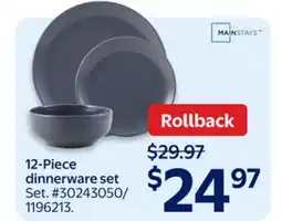 Walmart 12-Piece dinnerware offer