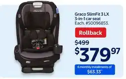Walmart Graco SlimFit 3 LX 3-in-1 car seat offer