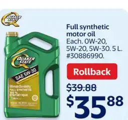 Walmart Full synthetic motor oil offer