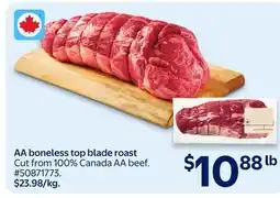 Walmart AA boneless top blade roast offer