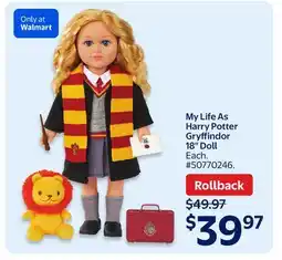 Walmart My Life As Harry Potter Gryffindor 18 Doll offer