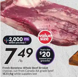 Sobeys Fresh Boneless Whole Beef Brisket offer