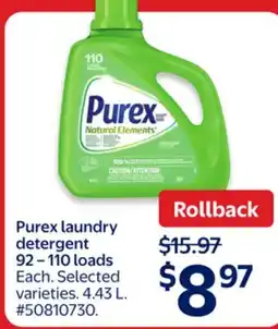 Walmart Purex laundry detergent 92 - 110 loads offer