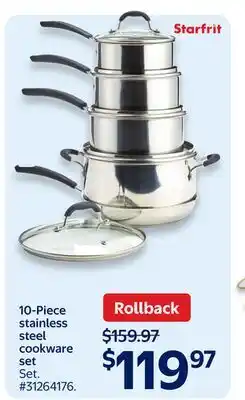 Walmart 10-Piece Stainless Steel Cookware Set offer