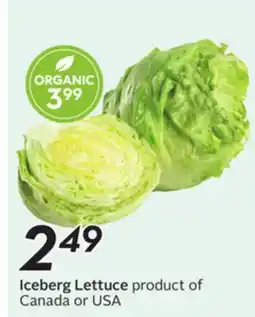 Sobeys Iceberg Lettuce offer