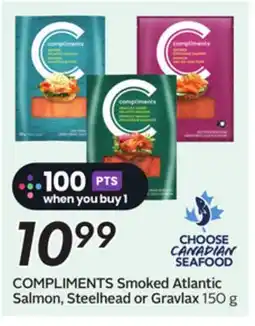 Sobeys COMPLIMENTS Smoked Atlantic Salmon, Steelhead or Gravlax offer