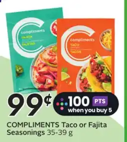 Sobeys COMPLIMENTS Taco or Fajita Seasonings offer