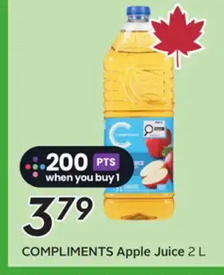 Sobeys COMPLIMENTS Apple Juice offer