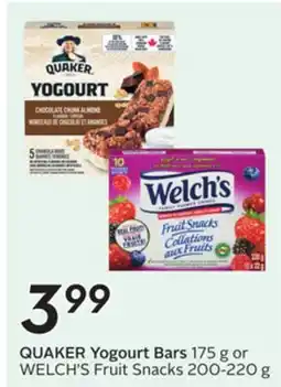 Sobeys QUAKER Yogourt Bars offer
