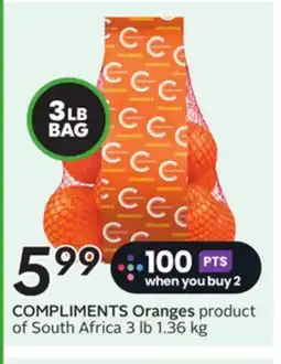 Sobeys COMPLIMENTS Oranges offer