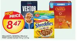 Sobeys KELLOGG'S, GENERAL MILLS or POST Jumbo Cereal offer