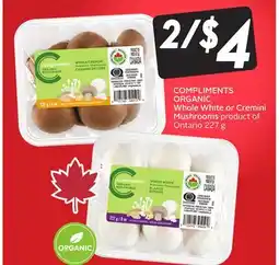 Sobeys COMPLIMENTS ORGANIC Whole White or Cremini Mushrooms - Black Friday offer
