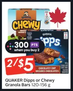 Sobeys QUAKER Dipps or Chewy Granola Bars offer