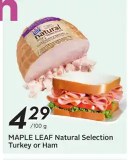 Sobeys MAPLE LEAF Natural Selection Turkey or Ham offer