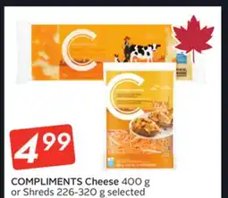 Sobeys COMPLIMENTS Cheese offer