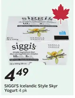 Sobeys SIGGI'S Icelandic Style Skyr Yogurt offer