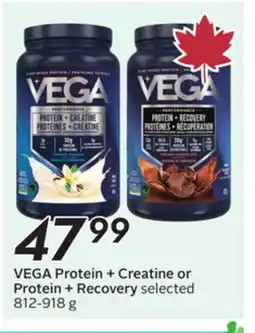 Sobeys VEGA Protein + Creatine or Protein + Recovery offer