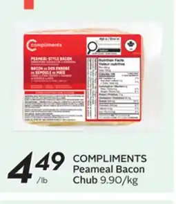 Sobeys COMPLIMENTS Peameal Bacon Chub offer
