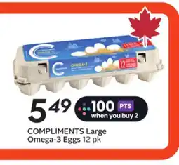 Sobeys COMPLIMENTS Large Omega-3 Eggs offer