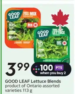 Sobeys GOOD LEAF Lettuce Blends offer