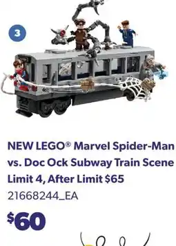 Real Canadian Superstore NEW LEGO MARVEL SPIDER-MAN VS. DOC OCK SUBWAY TRAIN SCENE offer