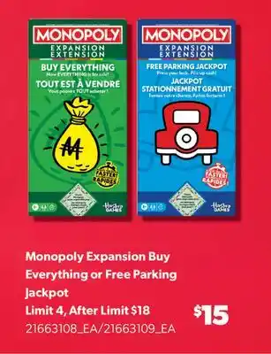 Real Canadian Superstore MONOPOLY EXPANSION BUY EVERYTHING OR FREE PARKING JACKPOT offer