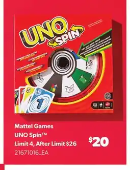 Real Canadian Superstore MATTEL GAMES UNO SPIN offer