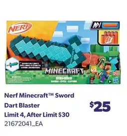 Real Canadian Superstore NERF MINECRAFT SWORD DART BLASTER offer