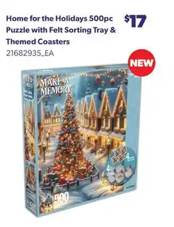 Real Canadian Superstore HOME FOR THE HOLIDAYS 500PC PUZZLE WITH FELT SORTING TRAY & THEMED COASTERS offer