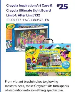 Real Canadian Superstore CRAYOLA INSPIRATION ART CASE & CRAYOLA ULTIMATE LIGHT BOARD offer