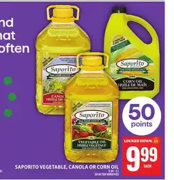 Food Basics SAPORITO VEGETABLE, CANOLA OR CORN OIL offer
