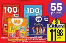 Food Basics CADBURY FAVOURITES OR HERSHEY'S TREAT SIZE BARS OR MAYNARDS FUN TREATS OR TWIZZLERS CANDY offer