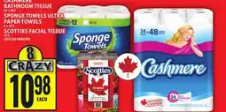 Food Basics CASHMERE BATHROOM TISSUE OR SPONGE TOWELS ULTRA PAPER TOWELS OR SCOTTIES FACIAL TISSUE offer