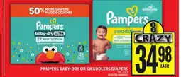 Food Basics PAMPERS BABY-DRY OR SWADDLERS DIAPERS offer