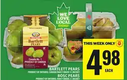Food Basics BARTLETT PEARS OR BOSC PEARS offer