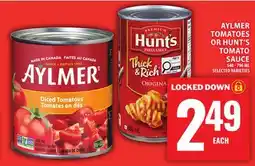 Food Basics AYLMER TOMATOES OR HUNT'S TOMATO SAUCE offer