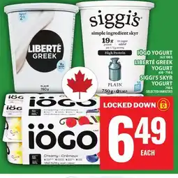 Food Basics IÖGO YOGURT OR LIBERTÉ GREEK YOGURT OR SIGGI'S SKYR YOGURT offer