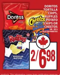 Food Basics DORITOS TORTILLA CHIPS, RUFFLES POTATO CHIPS OR CHEETOS offer