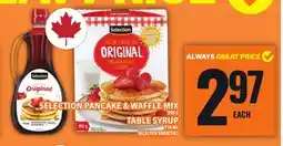 Food Basics SELECTION PANCAKE & WAFFLE MIX OR TABLE SYRUP offer