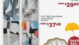 Oxford Mills 31x47 Multi Colour Abstract Canvas Wall Art offer